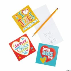 Cheap 😍 Jesus Loves Me Notepads – 24 Pc. 👍 -Stationery Supplies Shop 14097400