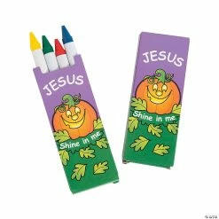 Discount 🔔 4-Color Christian Pumpkin Crayons - 24 Boxes 💯