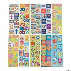 New 🛒 Bulk Religious Sticker Sheet Assortment - 100 Sheets 🎉 -Stationery Supplies Shop bulk religious sticker sheet assortment 100 sheets36 3004 a02